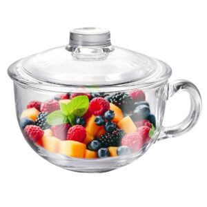 WDOPEN 20OZ Frühstückstasse Klar Kaffeebecher mit Deckel für Frühstück Drink Milch Haferflocken Joghurt