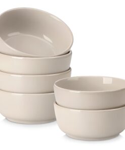 vancasso PLAYA Müslischalen 6 Personen, 900ml Schüssel Set, Steingut Suppenschalen Φ16cm