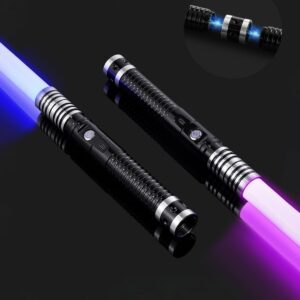 Ricyea Lichtschwert RGB 11 Farben, USB Wiederaufladbar, Soundeffekt für Erwachsene und Kinder, ideal für Cosplay