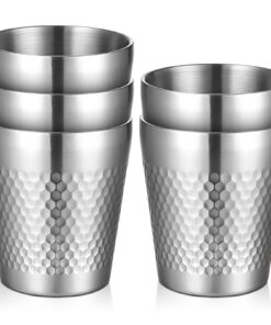 LEKEFETO Edelstahlbecher - Doppelwandig isoliert, Spülmaschinenfest für Gastro & Haushalt - 300ml, Stapelbar & bruchsich
