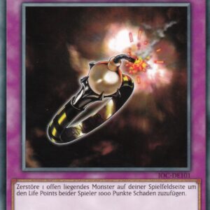 IOC-DE101 - Zerstörungsring - Rare - Reprint - Deutsch - Yu-Gi-Oh! - mit LMS Trading Fieldcenter-Karte - 25. Jubiläums-A