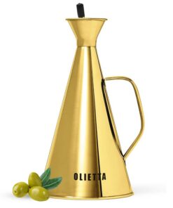 Olietta Edelstahl Olivenölflasche 1000 ml Tropf- und auslaufsicher für leichtes Reinigen & Träufeln