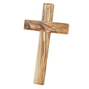 MaMeMi WANDKREUZ aus OLIVENHOLZ - Christliches KRUZIFIX - Handgefertigt - ideal für christliche Sammler - Holzkreuz aus