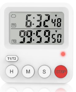 XREXS 2-Kanal Digitaler Küchentimer mit Magneten & einstellbarer Lautstärke für Küche & Fitness