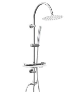 Görbach Regendusche Duschsystem für Duschen und Entspannen ohne Armatur mit Chrom finishes D20cm