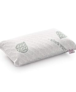 Textil-home Viskoelastisches Reisekissen - 100% natürlicher Visko-Kern - Ökologisches Aloe Vera-Gewebe - Inklusive Rollt