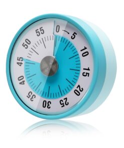 LURICO Visueller Timer - 60 Minuten Countdown, Magnetisch und mechanisch, Blau für Kinder und Erwachsene, Küche, Klassen