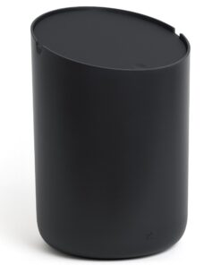 Kazai® Mini-Kosmetikeimer 'Tove' 1,5L - Rutschfester Bad-Mülleimer mit Smart-Beutelfunktion | Schwarz