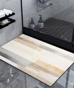 Rutschfeste Badezimmerteppich Waschbar Stone Kunststoff 40x60cm | Bad Vorleger Rutschfest Waschbar Badezimmer Teppich 4