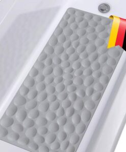NYPOS Badewannenmatte rutschfest (80x40 cm) | Anti-Rutschmatte, schimmelfrei & maschinenwaschbar | Schirm für Badewanne,