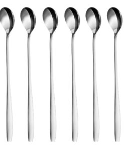 GRÄWE Latte Macchiato Löffel Set, silber, 6-teilig, ideal für Cocktail- und Dessertgenießer, Edelstahl, wasserdicht und