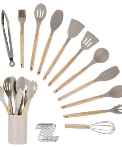 Küchenhelfer Set - 12-teiliges Silikon Küchenutensilien Set hitzebeständig & antihaftbeschichtet für die moderne Küche