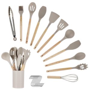 Küchenhelfer Set - 12-teiliges Silikon Küchenutensilien Set hitzebeständig & antihaftbeschichtet für die moderne Küche