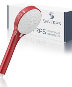 SANTRAS® Handbrause mit dreifach verstellbarem Duschkopf für Families im Bad | SANTRAS® Rot Handbrause mit dreifach ver