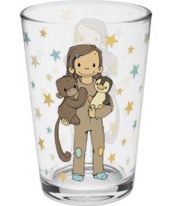 Sheepworld Anouk Trinkglas | bedrucktes Glas, 10,8 cm hoch, 6,8 cm Durchmesser, 22 cl Volumen | Geschenk für Kinder, Wei