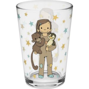 Sheepworld Anouk Trinkglas | bedrucktes Glas, 10,8 cm hoch, 6,8 cm Durchmesser, 22 cl Volumen | Geschenk für Kinder, Wei