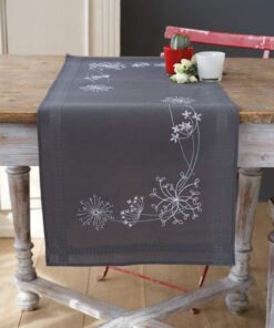Vervaco Stickpackungen Kreuzstich Tischläufer DIY Set für Erwachsene zum Besticken auf modernem Baumwollstoff mit Stickv