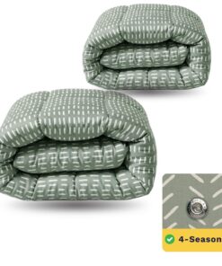 Zelesta Wonderbed 4-Jahreszeiten Bettdecke 140x200 cm – 2-in-1 Kombi Set | Edelstahl-Klicksystem & Bettdecke & Bezug in