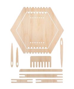 Rayher 63124505 Holz Webrahmen Set Wabe, FSC zertifiziert, für Handwerker, zur Herstellung von Webrahmen, praktische Fun
