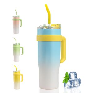 Doppelwandiger Thermobecher 42oz Edelstahl Helles Meeresblau Vakuum Spülmaschinenfest