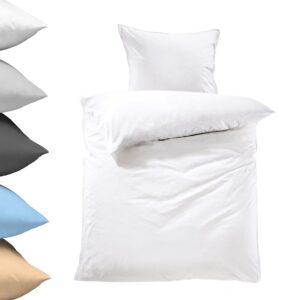 Lavea Bettwäsche 135x200, 2-teilig, Weiß - kuschelig weich - Ganzjahres Bettwäsche-Sets