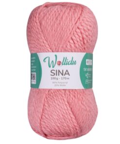 Sina Wollidu Premium Strickwolle 100g Zartrosa Stricken Häkeln - OEKO-TEX Zertifiziert