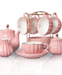Sweejar Home Teeservice Royal Family Porzellan 22 Stück Rose für 6 Personen