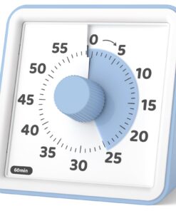 LIORQUE Visueller Timer für Kinder 60 Minuten Leises Zeitmanagement Himmelblau