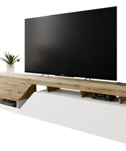 Mirjan24 TV Lowboard Nesezi, Grifflose Öffnen, Weiss, TV Board Sideboard | Mirjan24 Fernsehschrank Nesezi 200, 2 Klappe