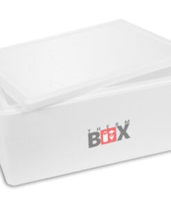 THERM BOX Styroporbox für Kühl- und Warmhaltebox - 53x33x21cm, 3cm Wand, 38L Volumen, wiederverwendbar