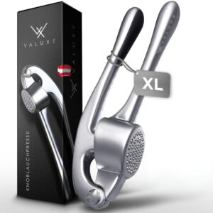 VALUXE® Kraftvolle Knoblauchpressen für Profis - Spülmaschinenfest mit Hebelwirkung - Hochebene Garlic Press