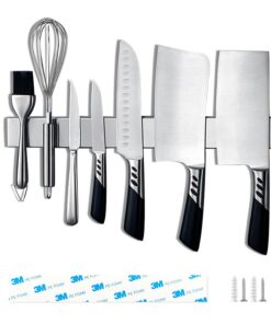 **LiRiQi Magnetleiste für Küchenutensilien, selbstklebend, edelstahl, 40 cm, magnetisch gestaltet** | **LiRiQi Edelstah