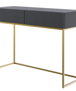 Selsey Schminktisch Makeup Tisch Frisiertisch Kosmetiktisch 110 cm Mit 2 Schubladen Veldio Schwarz Haltespangen Mentales