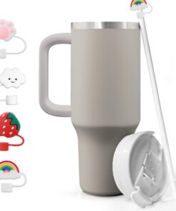 SLURZA Trinkbecher mit Griff, Edelstahl, isoliert, für Frauen & Männer, Reise, 1,2 l