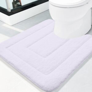 Homaxy Mikrofaser Badezimmerbadematte rutschfeste Weiches Vorleger WC- Stand Matratze Saugfähig, Weiß OEKO-TEX STANDARD
