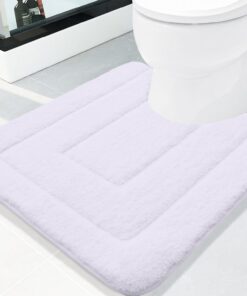 Homaxy Mikrofaser Badezimmerbadematte rutschfeste Weiches Vorleger WC- Stand Matratze Saugfähig, Weiß OEKO-TEX STANDARD