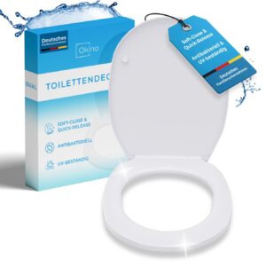 OKINO Absenkautomatik-Toilettendeckel - Antibakteriell & UV-beständig | Quick-Release | Für WC Sitz & Klobrille