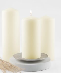 HOFER Sortierte Stumpenkerzen Set - elfenbein, creme, champagner | besonders lange Brenndauer ca. 45/60/96 Std. | Latern