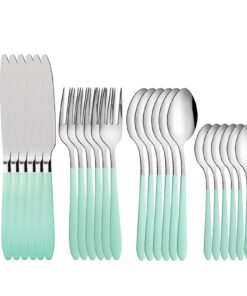 RETON 24 Stücke Nordic Besteck Set für 6 Personen, Spülmaschinenfest, ideales Camping Besteck für Zuhause/Party/Restaura