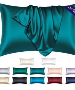 Satin Kissenbezug 40 x 80 2er Set - Weich wie Luxuriöses Seidenkissenbezug 40x80 für Haar und Haut Blau