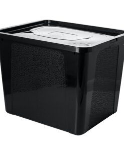 Aufbewahrungsbox Mit Deperl Black 30 L Verschließbar | Kunststoffbehälter Mit Deckel Schwarz 30 Liter | Verschließbare
