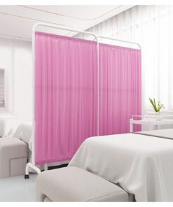 Mobiler Paravent Raumteiler Trennwand faltbares Eisen blaues Nylon-Seidengewebe für Schönheitssalons Rosa 5 180cm