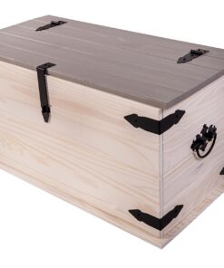 SAM Truhe Merida - Pinienholz massiv, weiß lasiert, für Outdoor-Nutzer, mit Stauraum für Hausrate, 120x60x80 cm, moderne