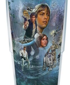 Tervis 1330764 Star Wars - Festivität isolierter Tumbler mit Umhüllung & Verschluß, 24 oz Wasserflasche - Tritan, Transp