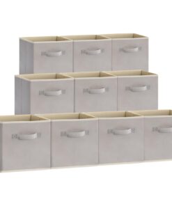 Lifewit Größere Aufbewahrungsboxen für Regale - Faltbar, 33x33x33cm, Grau, Recycled Claim Standard 100
