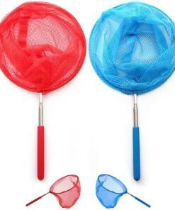 UQMIQURA Fischernetz Teleskop Kinder Kescher Outdoor Aquarium Garten Pool 2 Pack
