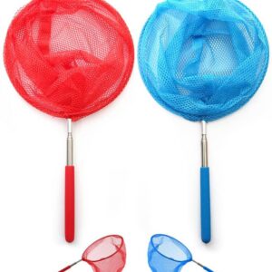 UQMIQURA Fischernetz Teleskop Kinder Kescher Outdoor Aquarium Garten Pool 2 Pack