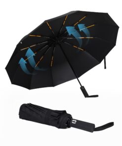 Giyaluzw Sturmfest Regenschirm Windproof Schwarz für Damen und Herren