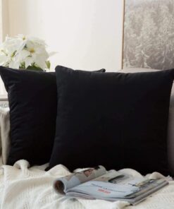 MIULEE Kissenbezug 2er Set Schlafzimmer Dekorativ Schwarz 18x18 Zoll