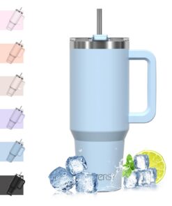 WATERSY Thermobecher Doppelwandiger Edelstahl 40oz Blue Vakuum Auslaufsicher Trinkbecher mit Griff thermal Tumbler